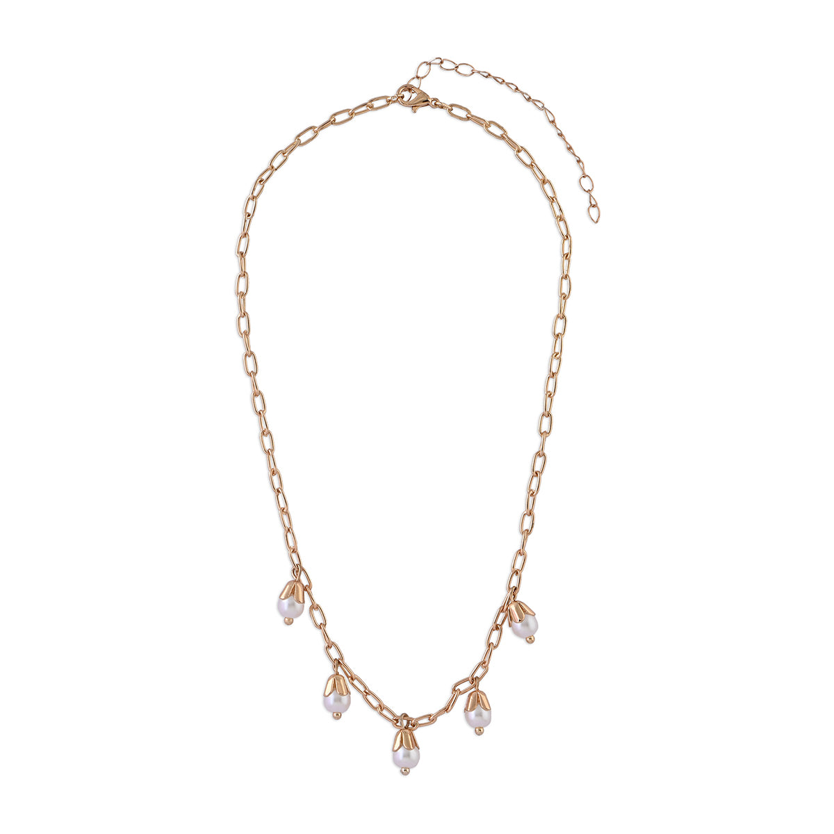 Gold-Tone Pearl Drop Choker Necklace