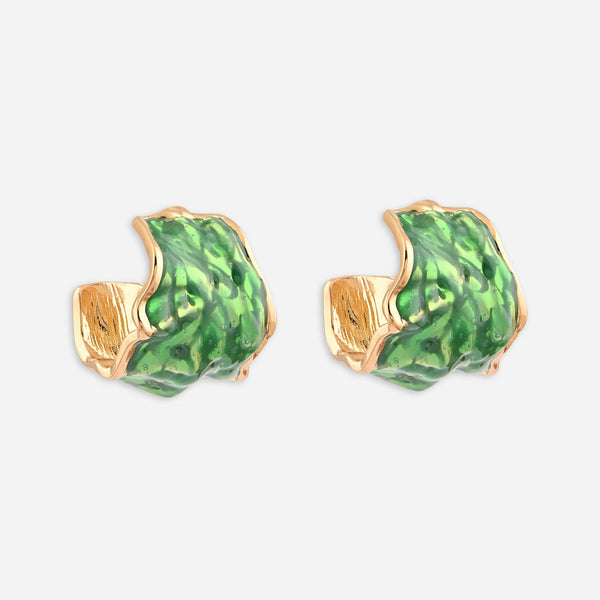 Verdant Pop Enamel Stud Earrings
