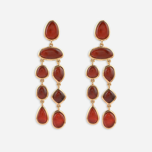 Velvet Rouge Tassel Drop Earrings