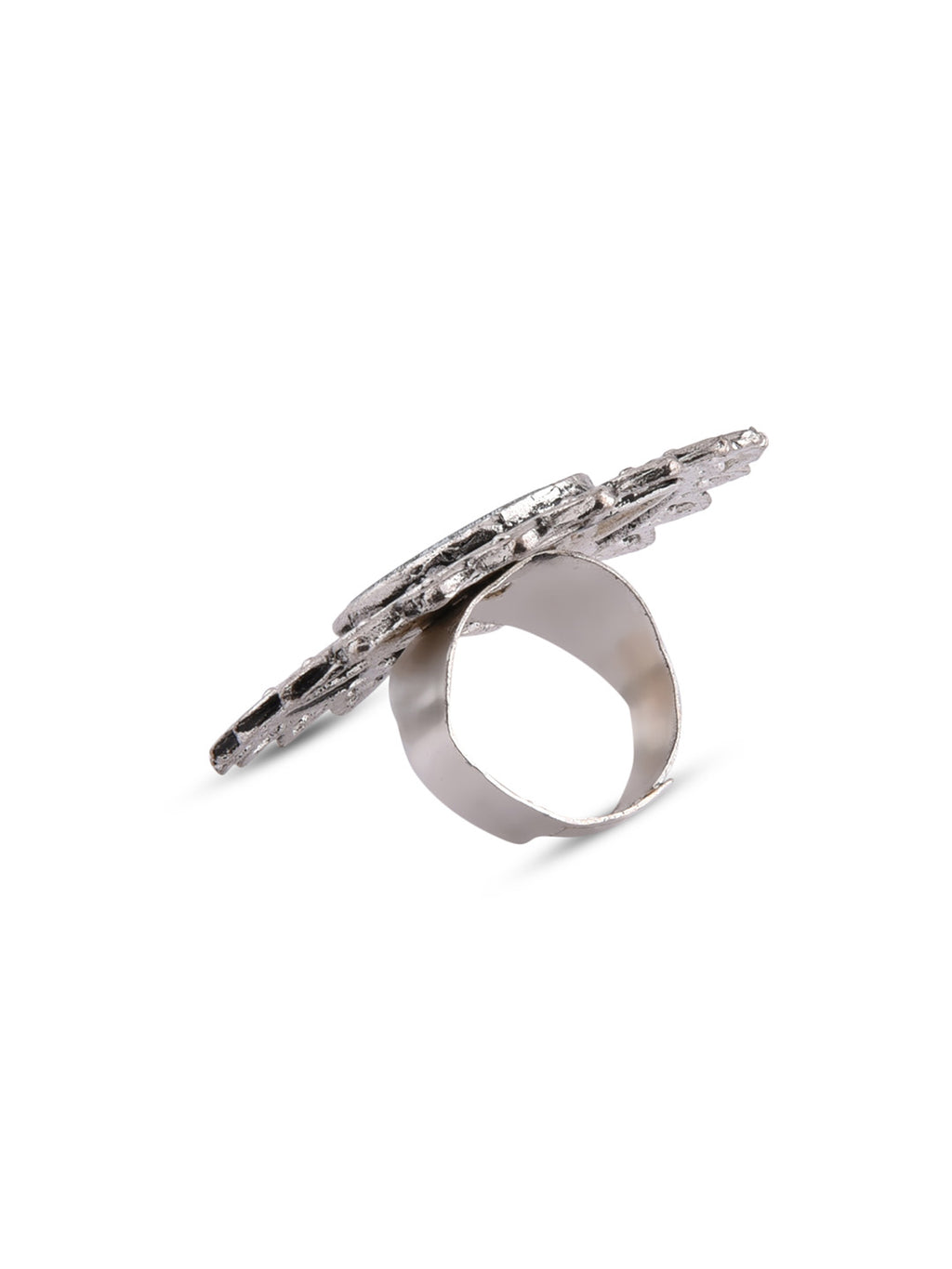 Tribal Mirror Statement Adjustable Ring