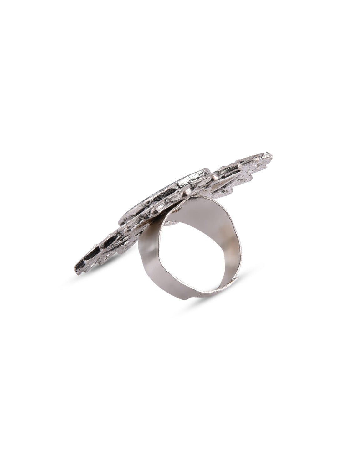 Tribal Mirror Statement Adjustable Ring