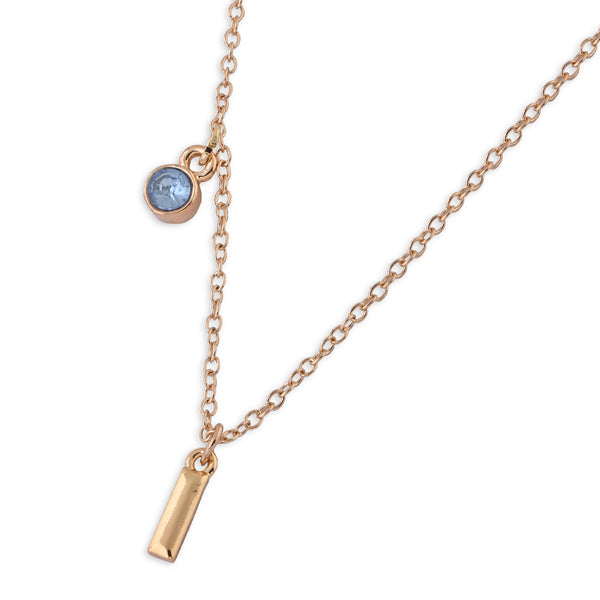 Personalised Initials & Birthstone Charms Necklace - I