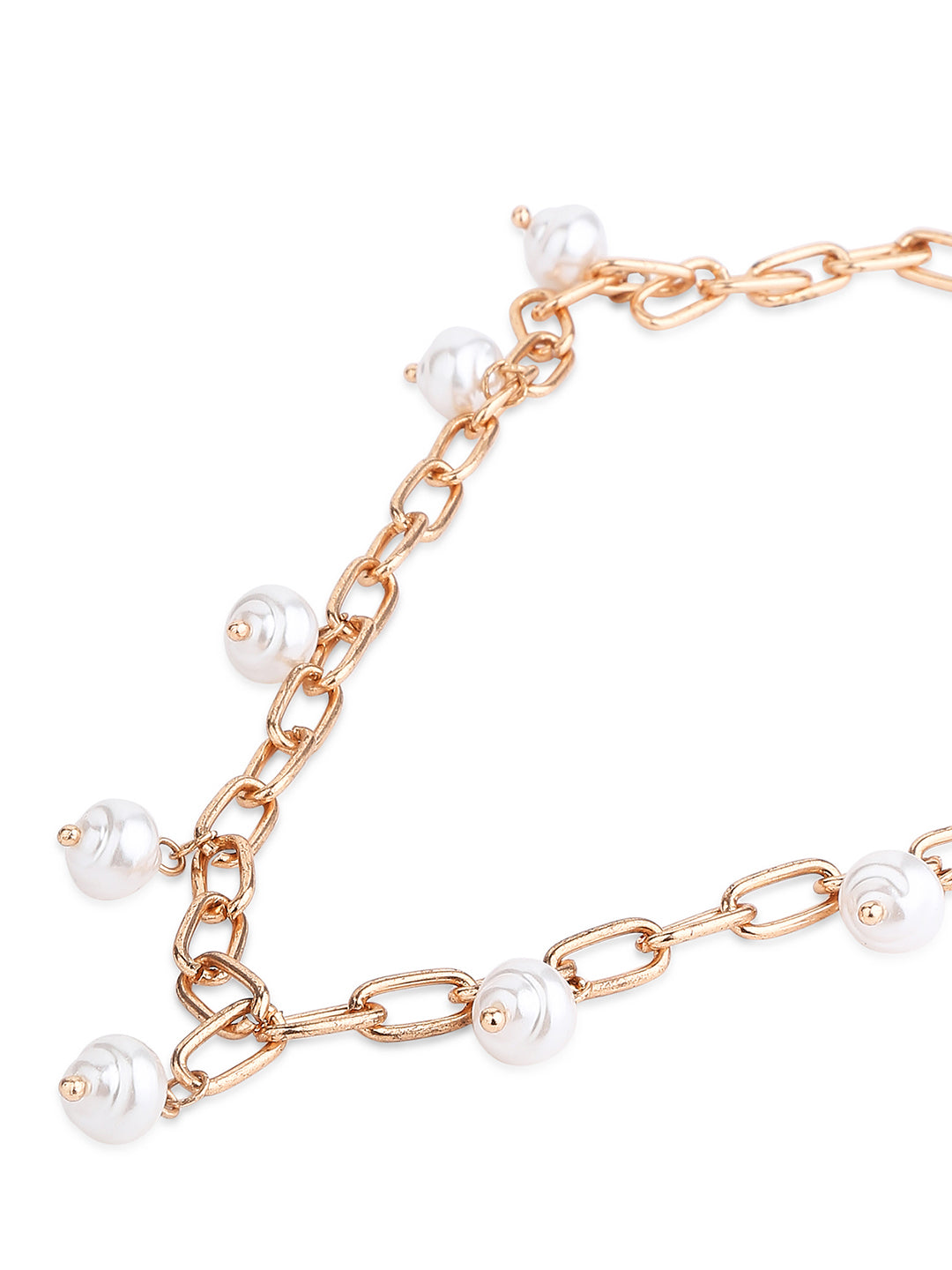 White Pearl Boom Link Necklace