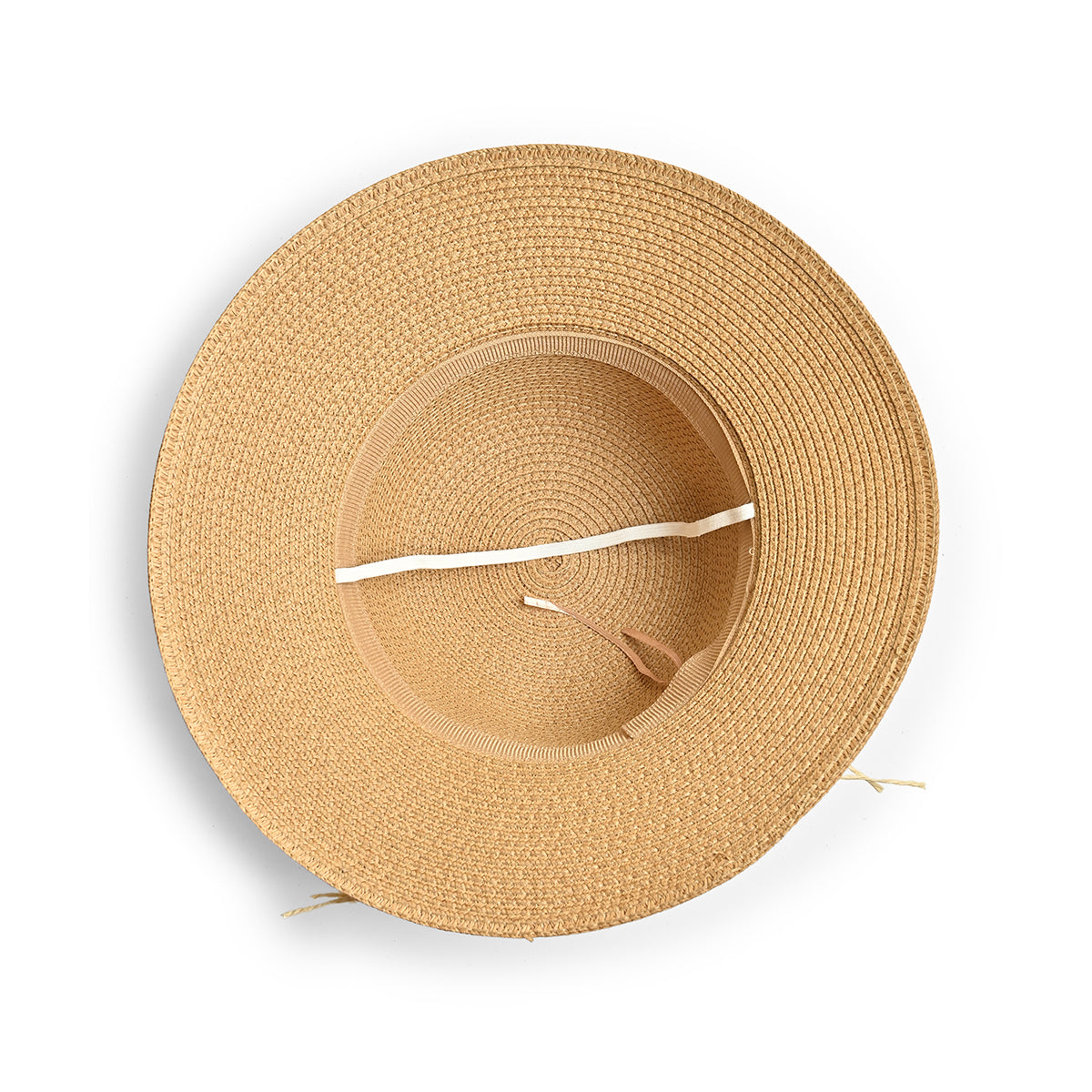 Brown Woven Straw Sun Hat with Shell, Pearl & Starfish Charms