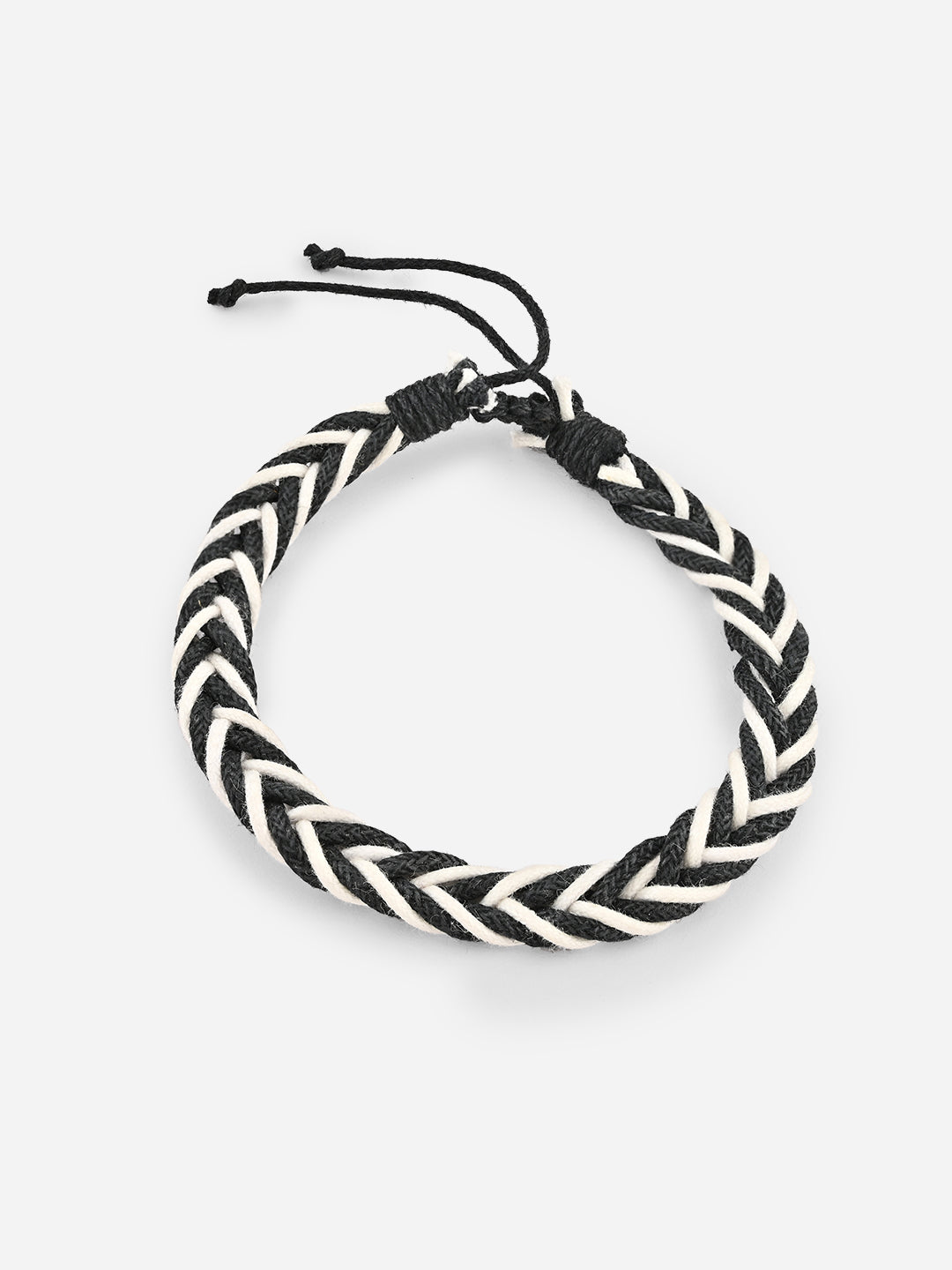 Set of 4 Monochrome Multicolor Beaded & Braided Bracelets