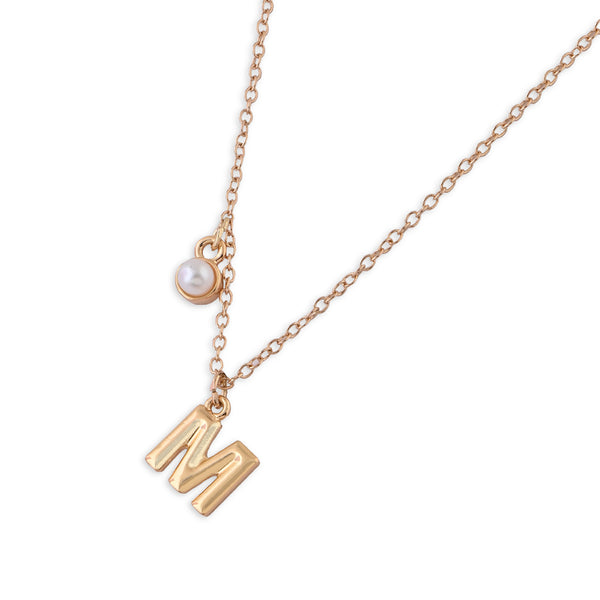 Personalised Initials & Birthstone Charms Necklace - M