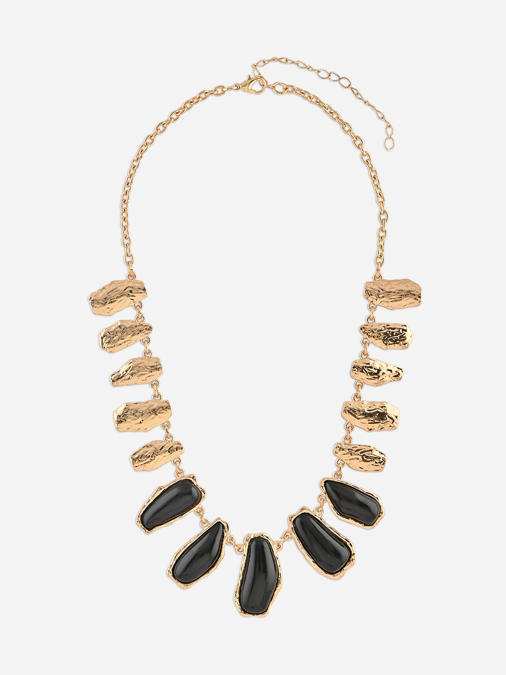 Obsidian Edge Black Stone Statement Necklace
