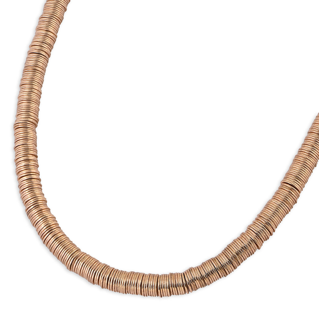 Bold Gold Ribbed Choker Necklace