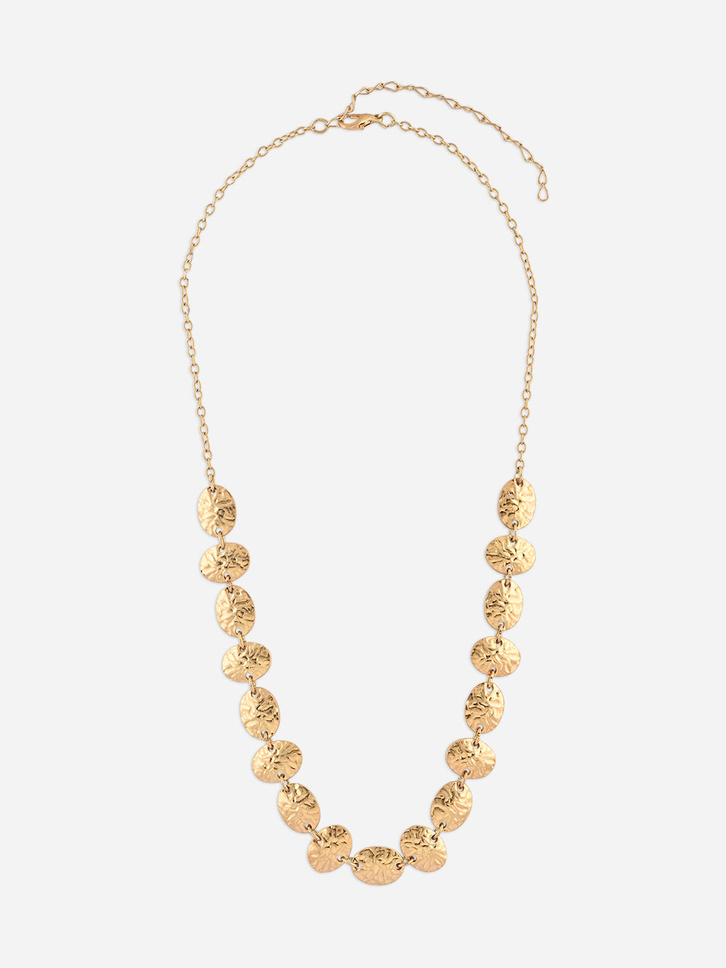 Golden Textured Round Embellished Choker Necklace