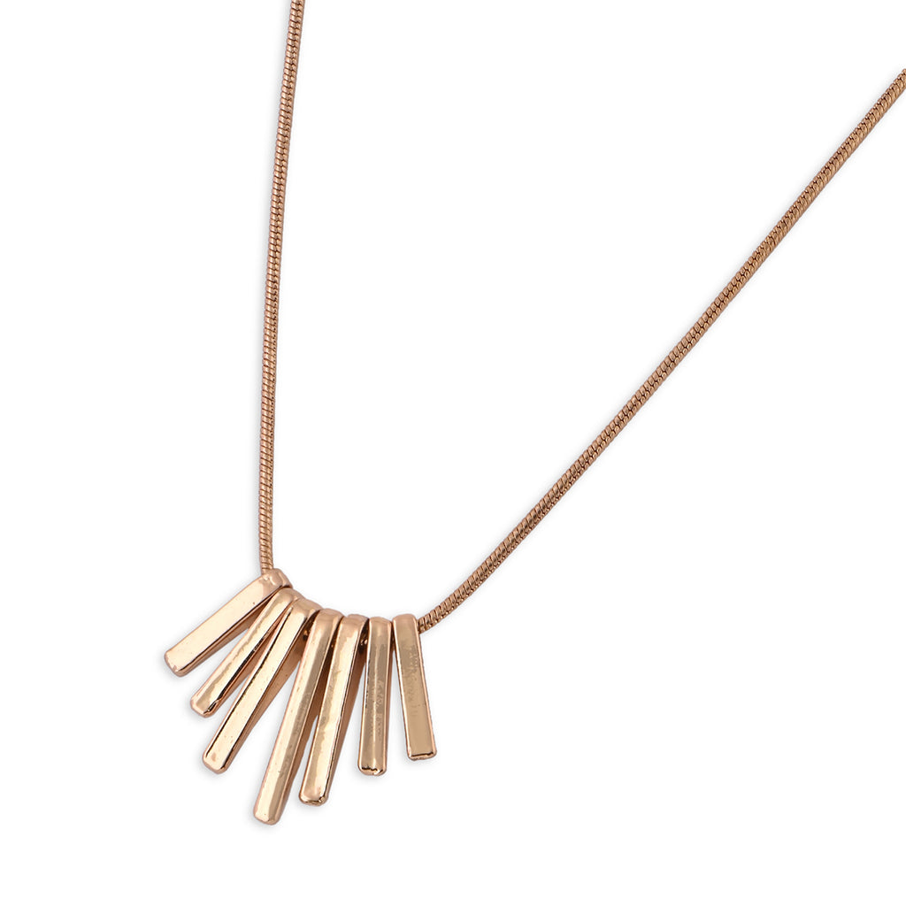 Golden Fan Bar Pendant Necklace