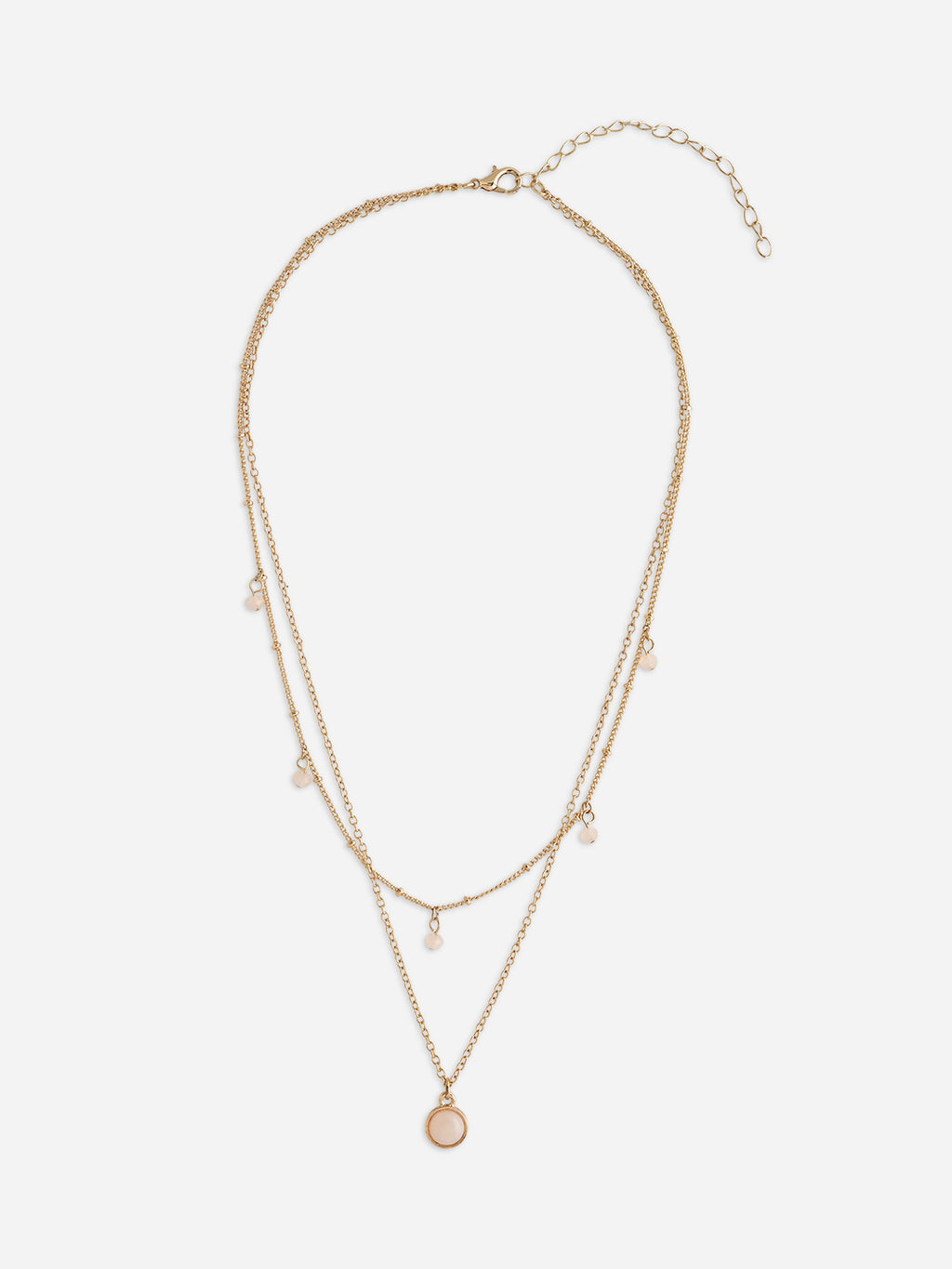 Blush Pearl Gold Layered Necklace