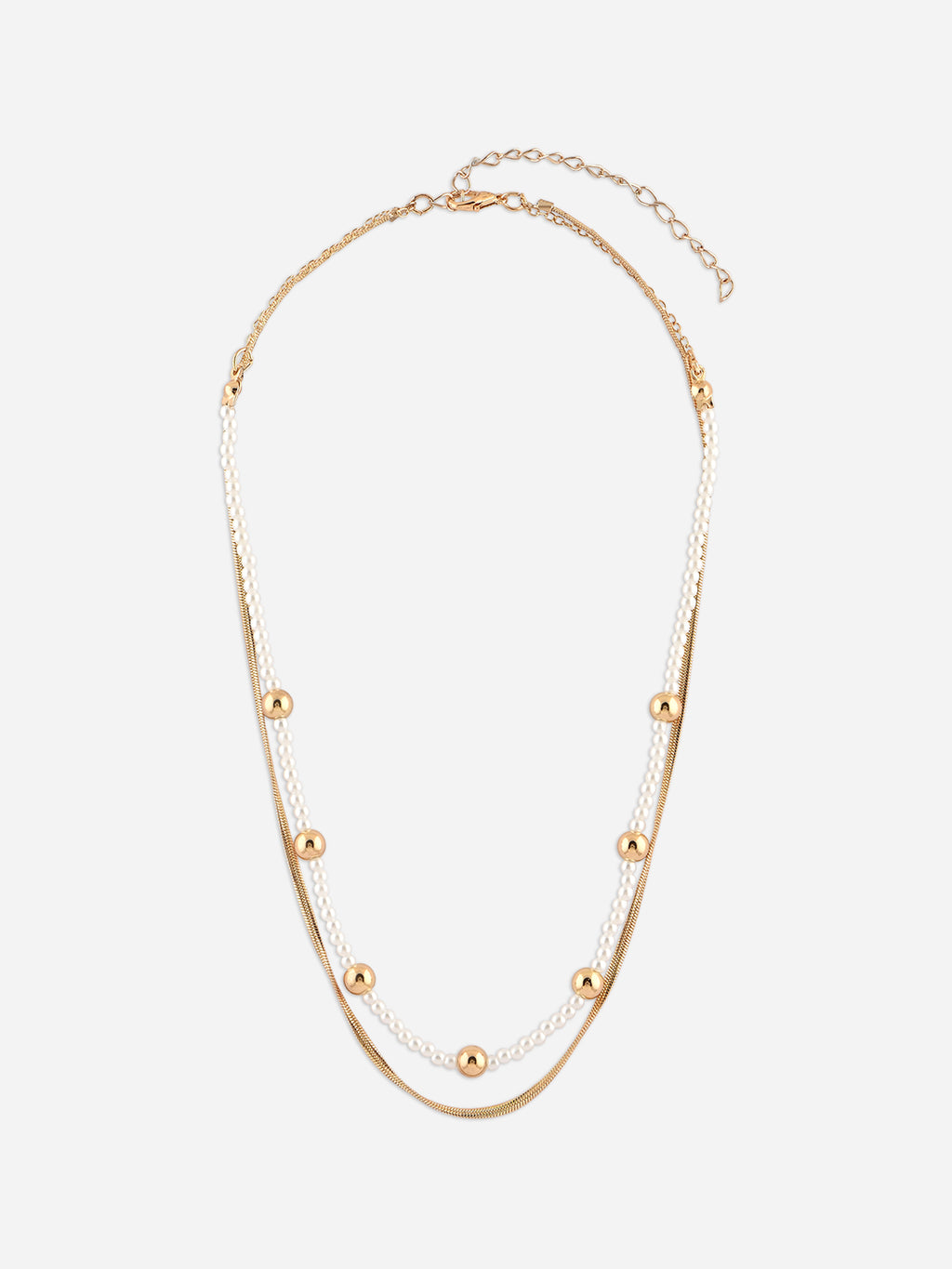 Ivory Drift White Beaded Layered Necklace