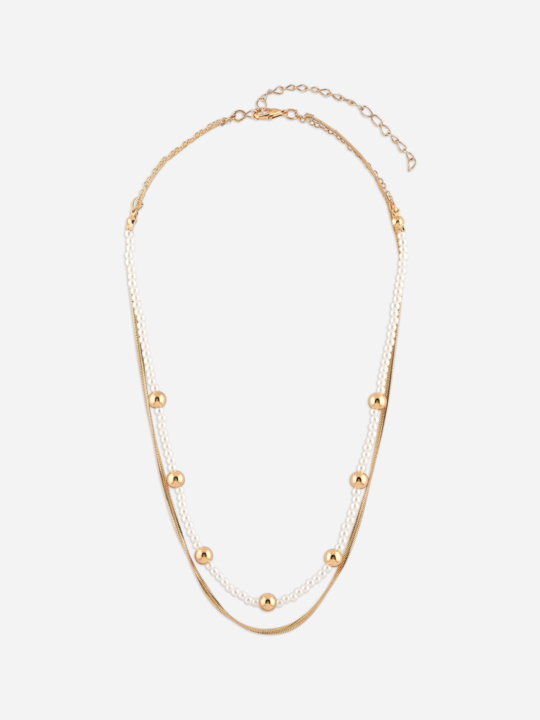 Ivory Drift White Beaded Layered Necklace