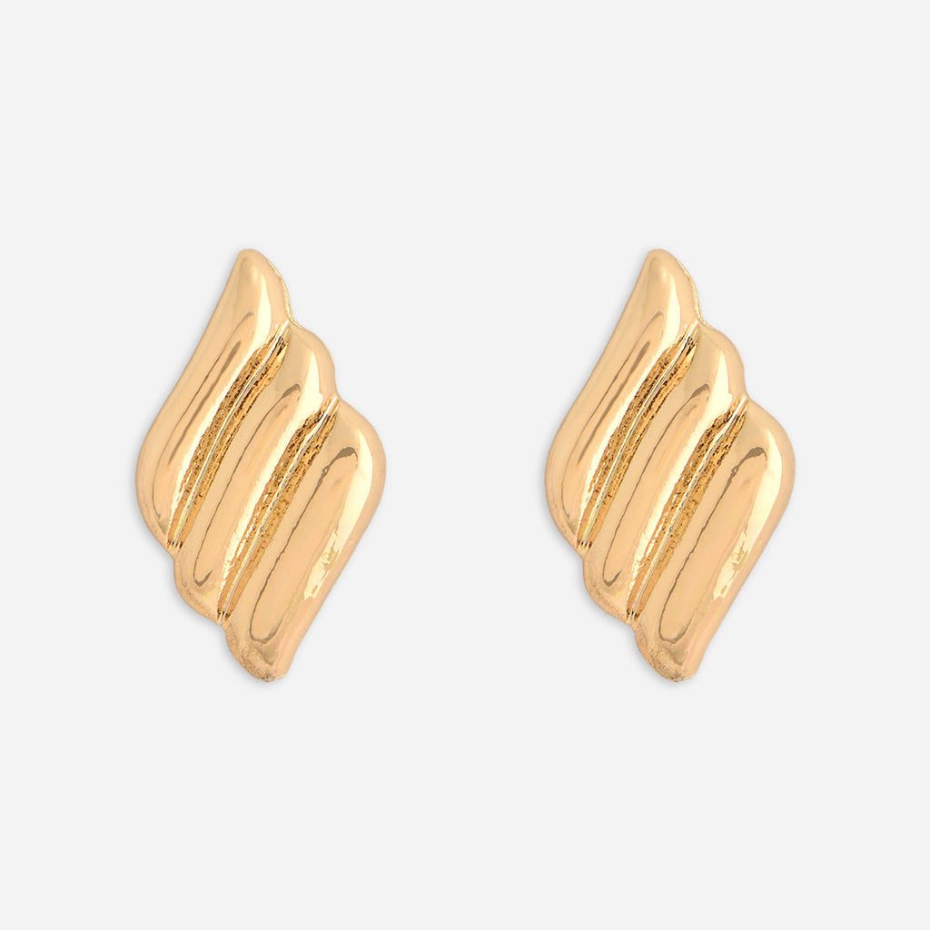 Gold Contemporary Stud Earrings Women