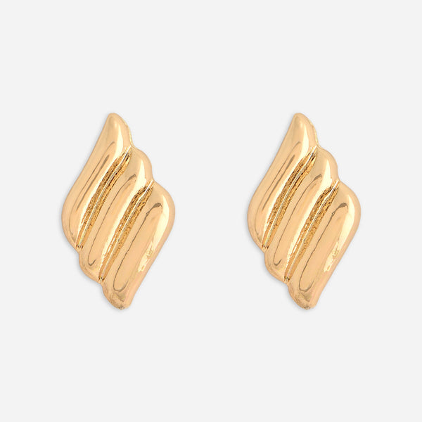 Gold Contemporary Stud Earrings Women