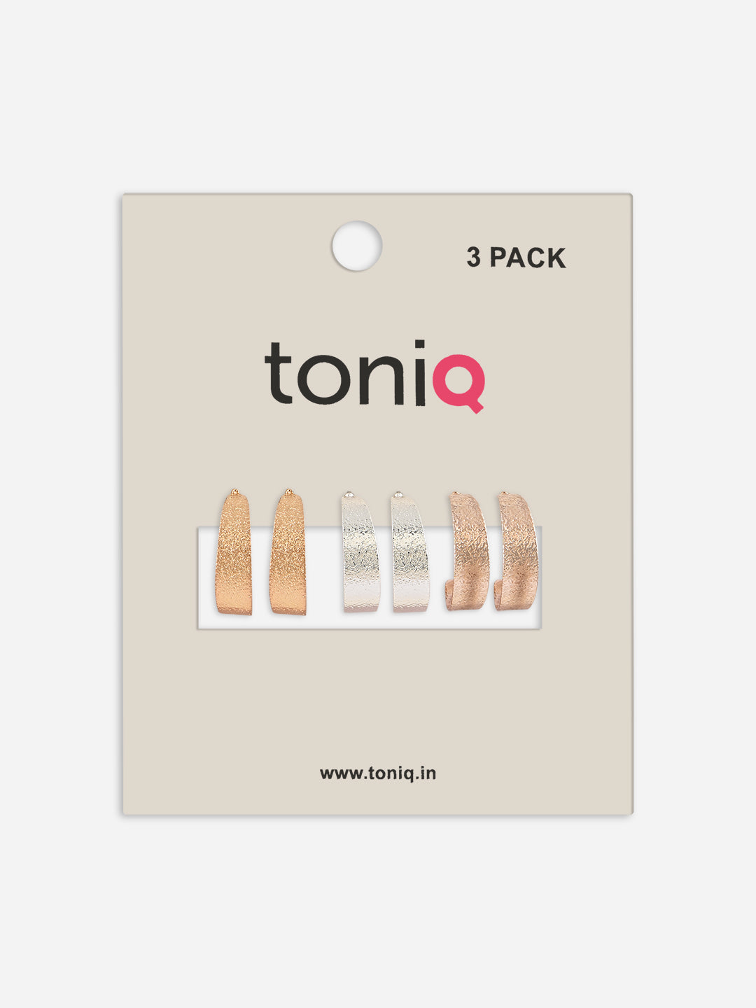 Metal Mood Trio: Gold & Silver Half Hoops Set