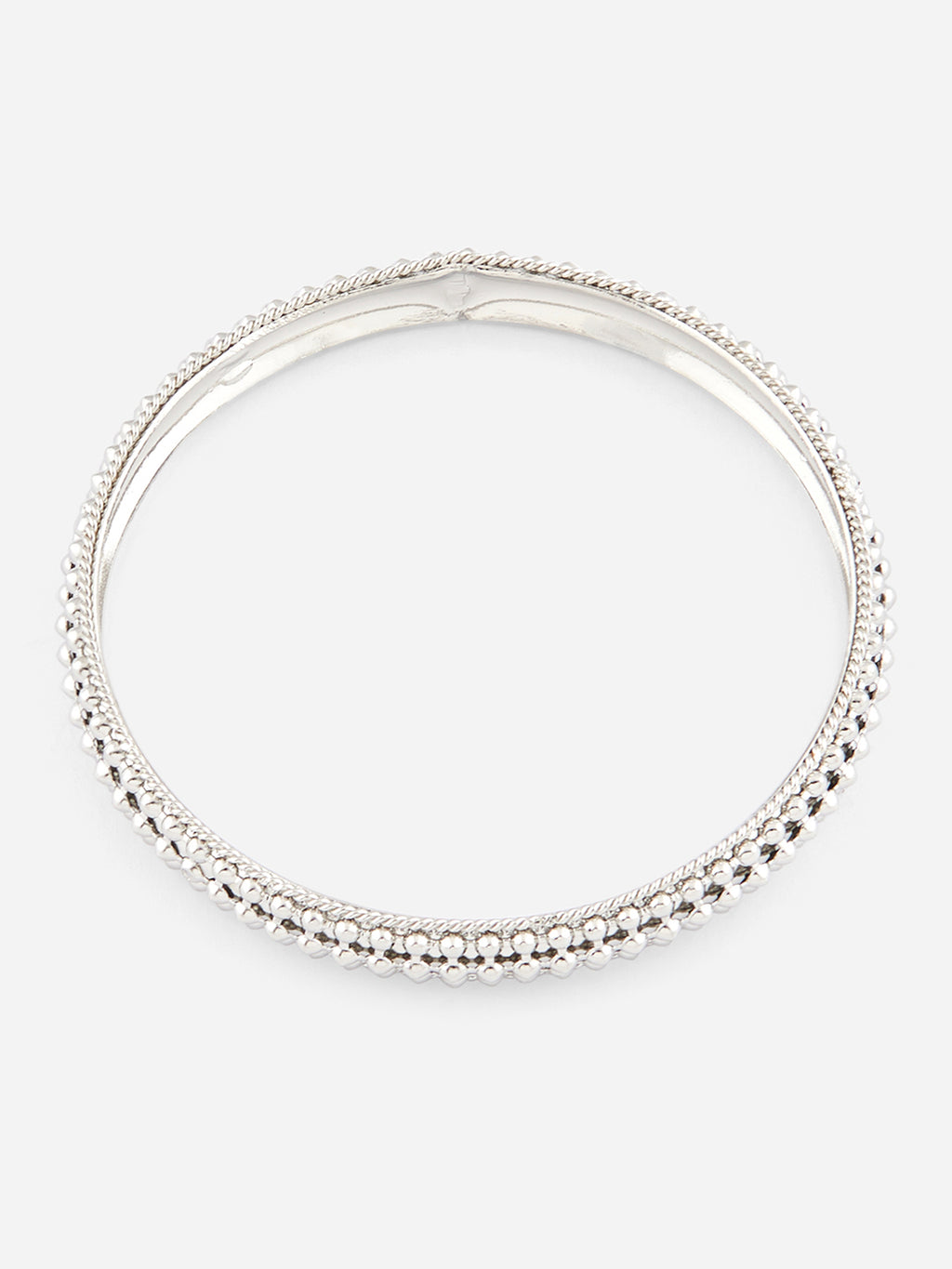 Silver bracelet on a light background