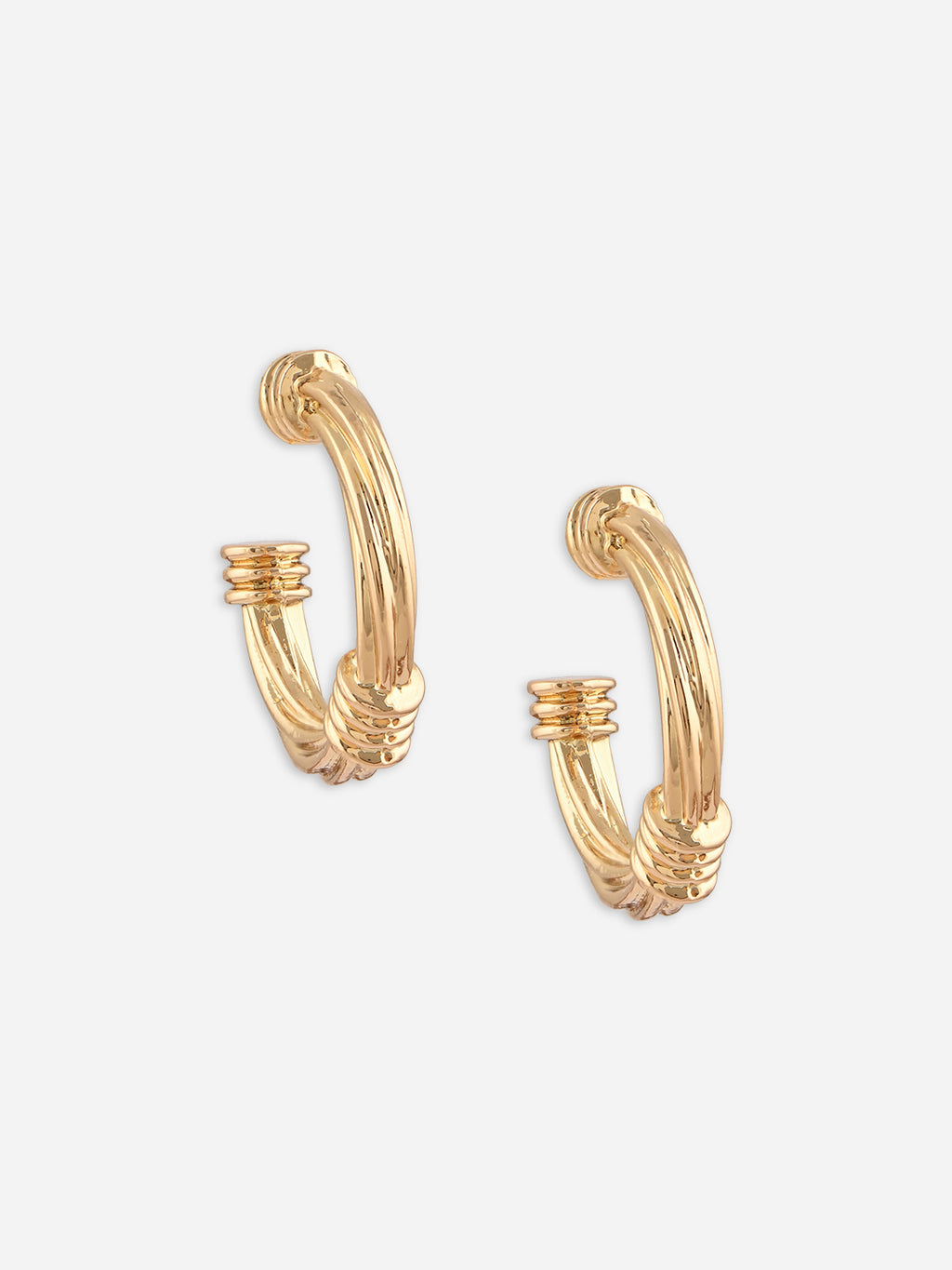 Metal Mood Trio: Gold & Silver Half Hoops Set