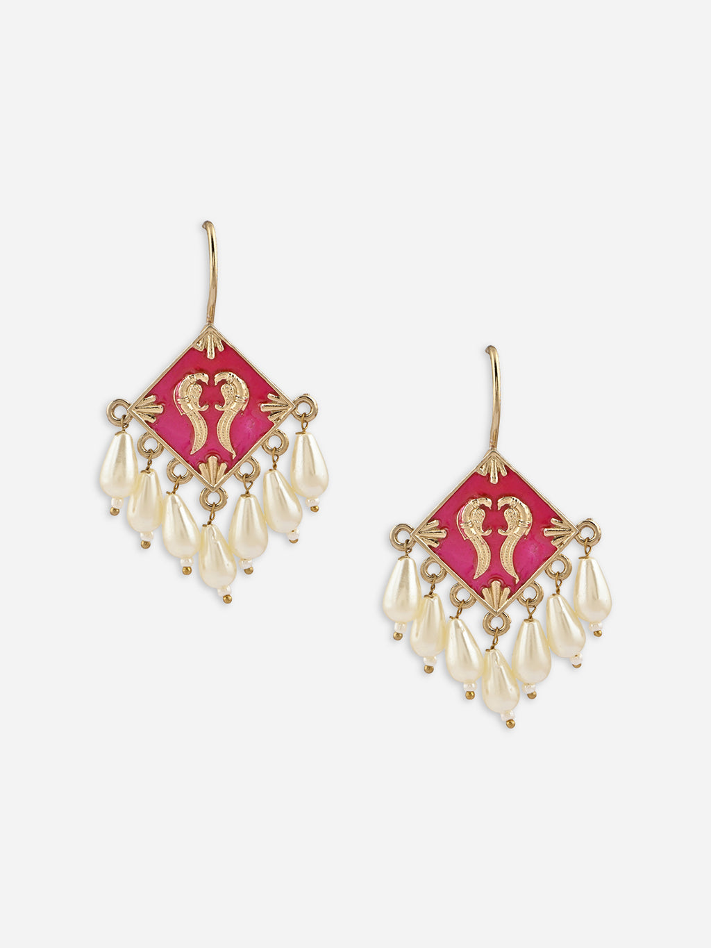 Rangrekha Meenakari Pearl Drops