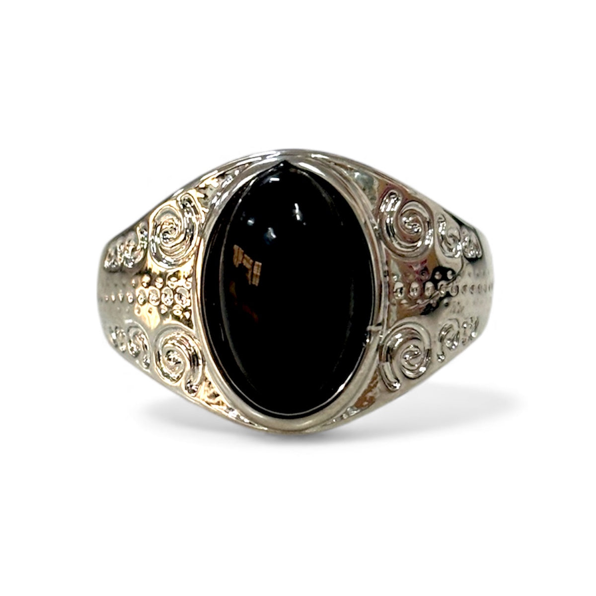 Silver & Black Men’s Alloy Statement Ring Set – Pack of 4