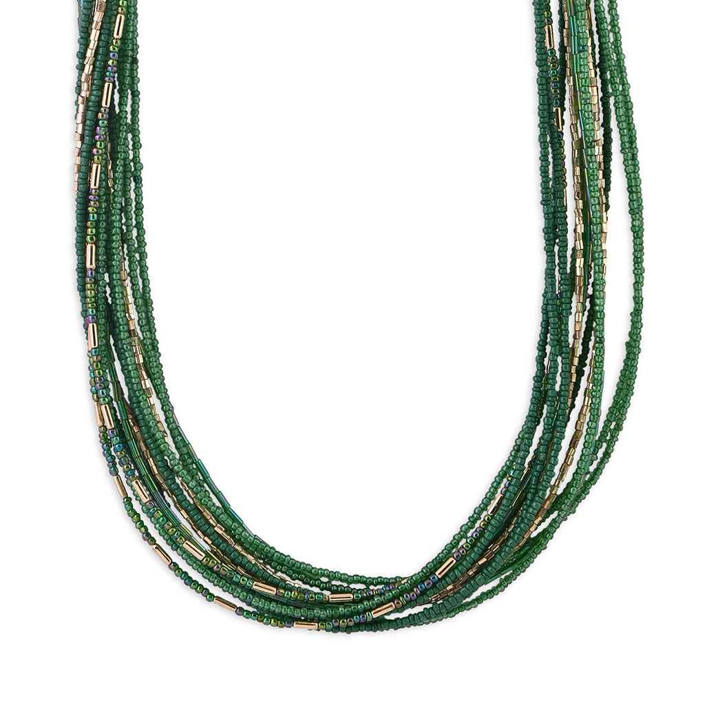 Emerald Tribe Gold Multistrand Choker