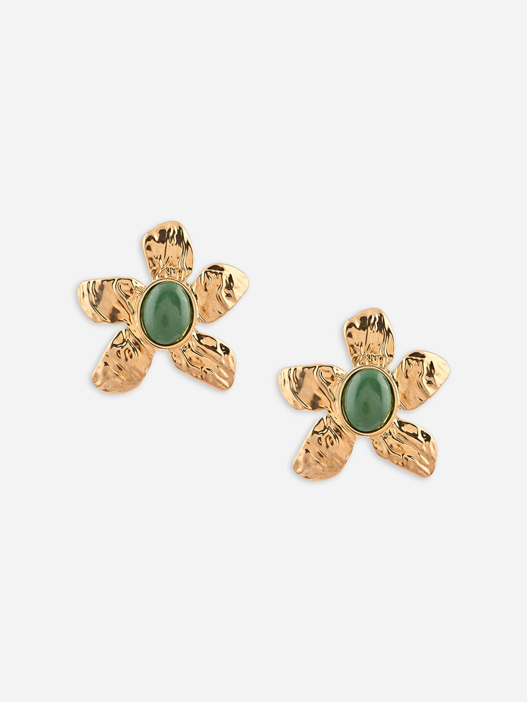 Botanic Bloom Green Stone Studs