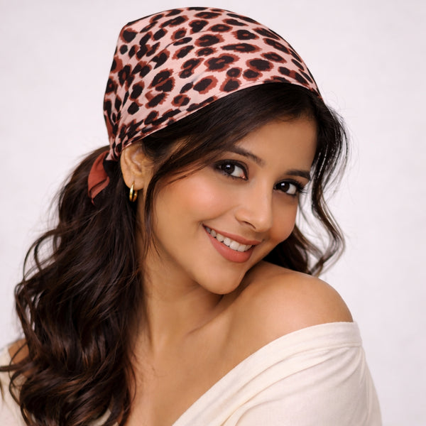 Brown & Black Animal Print Bandana