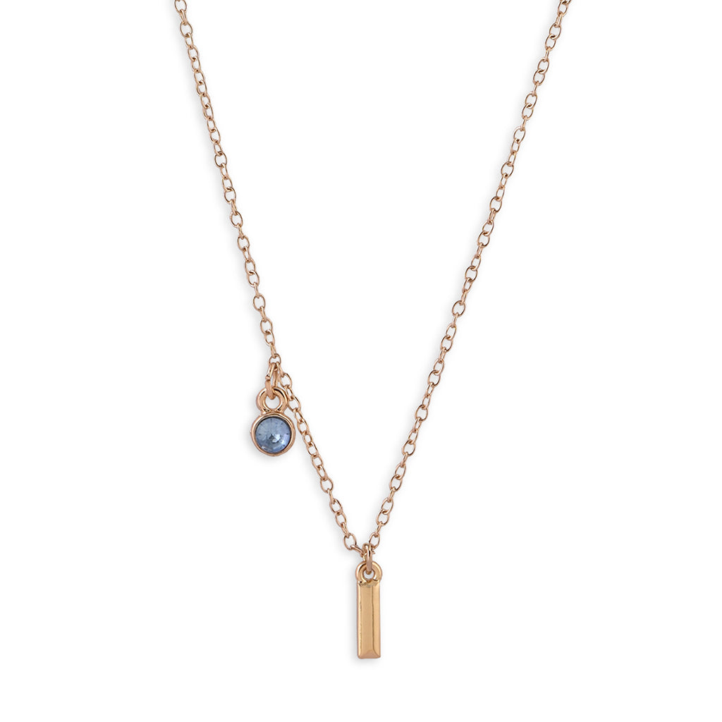 Personalised Initials & Birthstone Charms Necklace - I