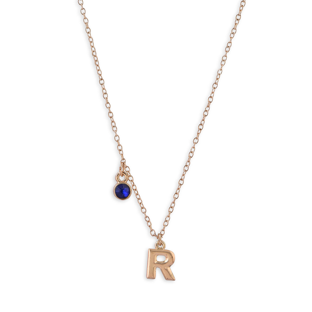 Personalised Initials & Birthstone Charms Necklace - R