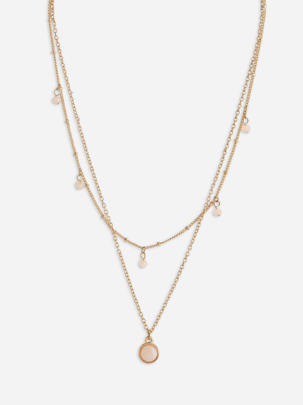 Blush Pearl Gold Layered Necklace