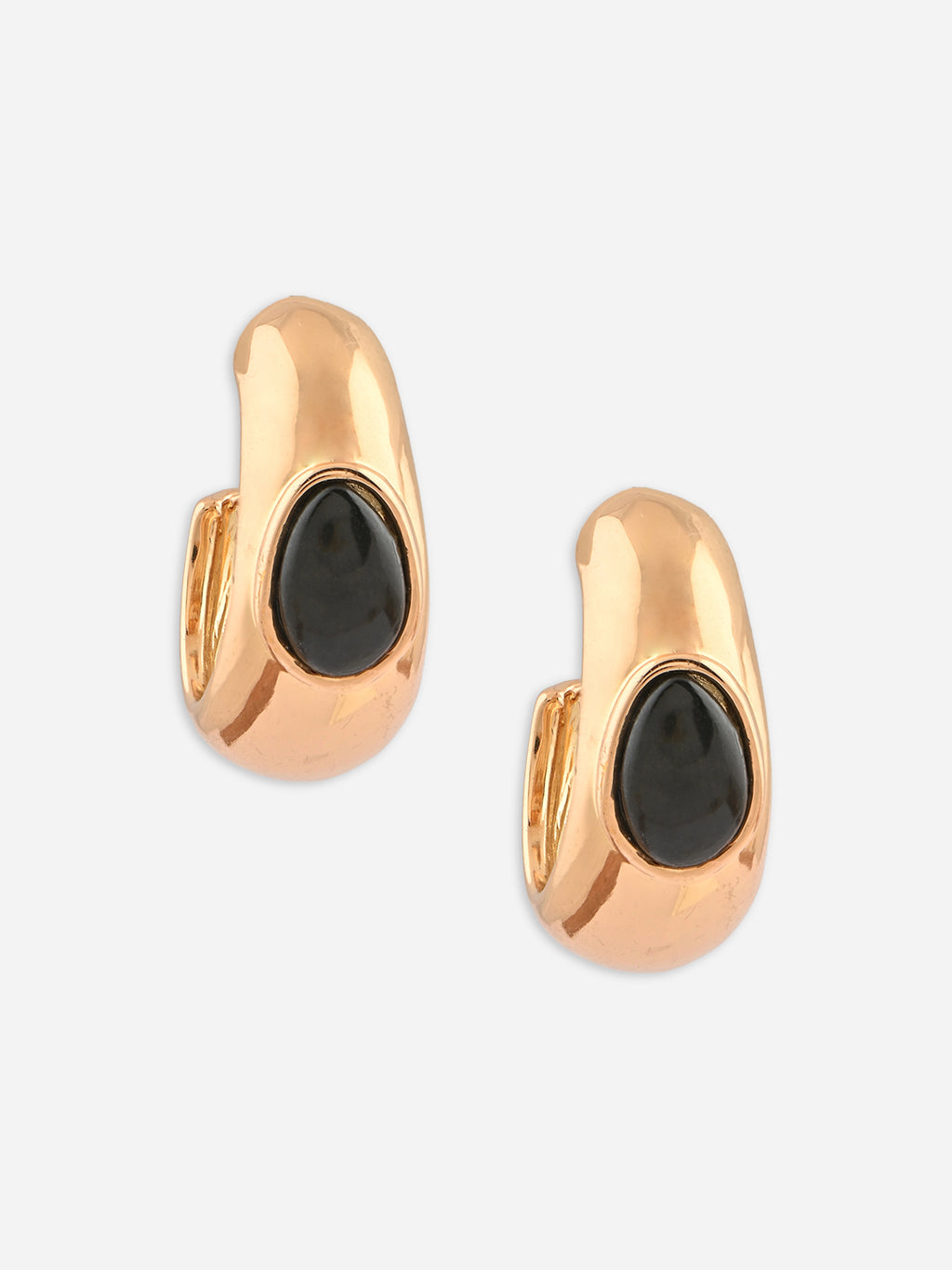 Black Accent Chunky Half Hoops