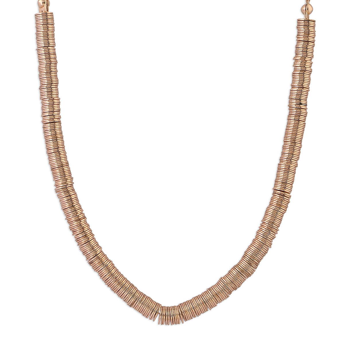 Bold Gold Ribbed Choker Necklace