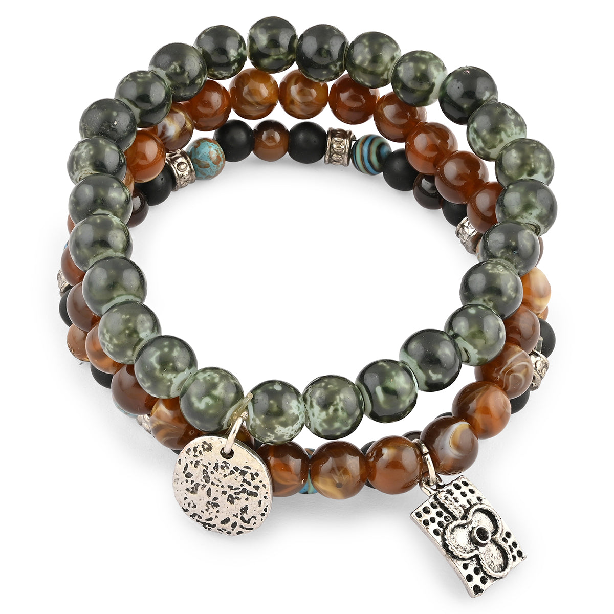Men’s Beaded Bracelet Set – 3 Pieces