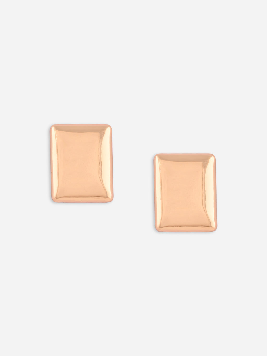 Gilded Edge Geometric Rectangle Studs Earrings
