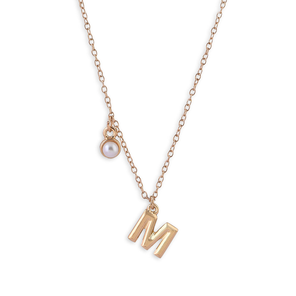 Personalised Initials & Birthstone Charms Necklace - M