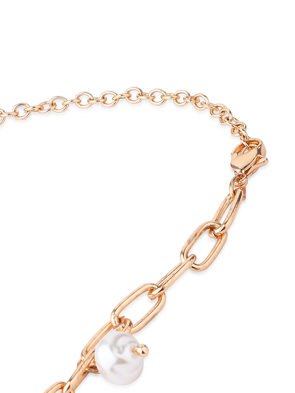 White Pearl Boom Link Necklace