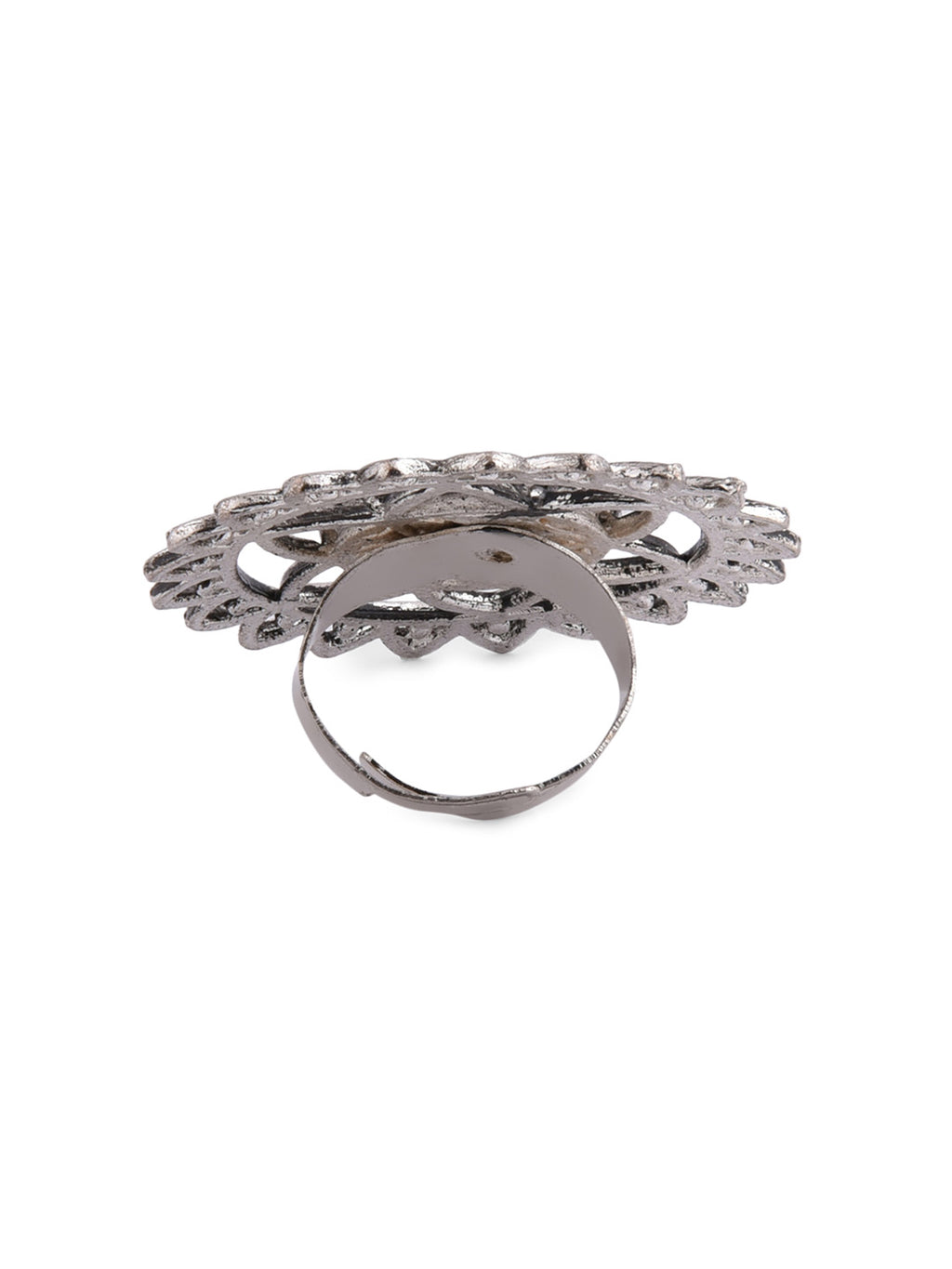 Tribal Mirror Statement Adjustable Ring