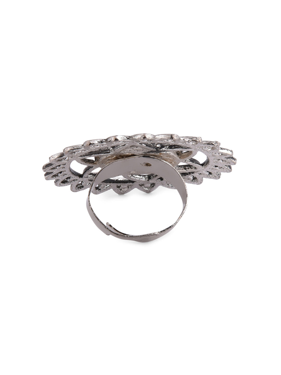 Tribal Mirror Statement Adjustable Ring