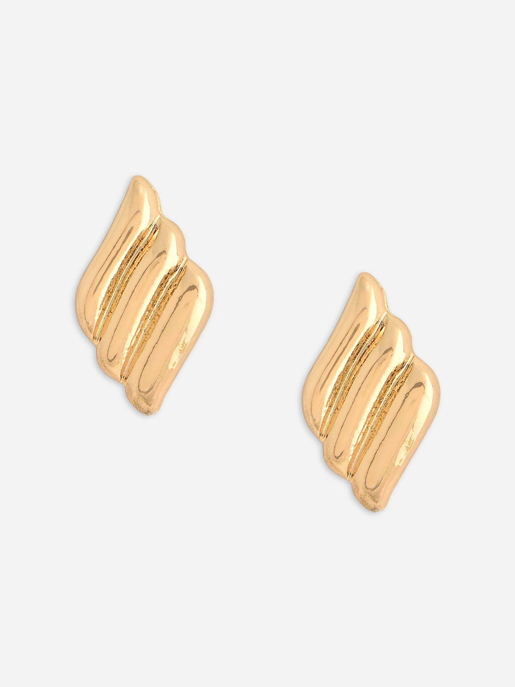 Gold Contemporary Stud Earrings Women