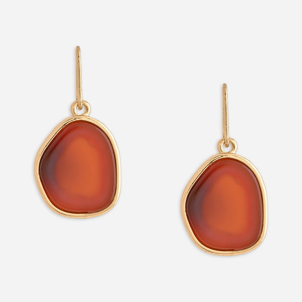 Rich Maroon Enamel Drop Earrings
