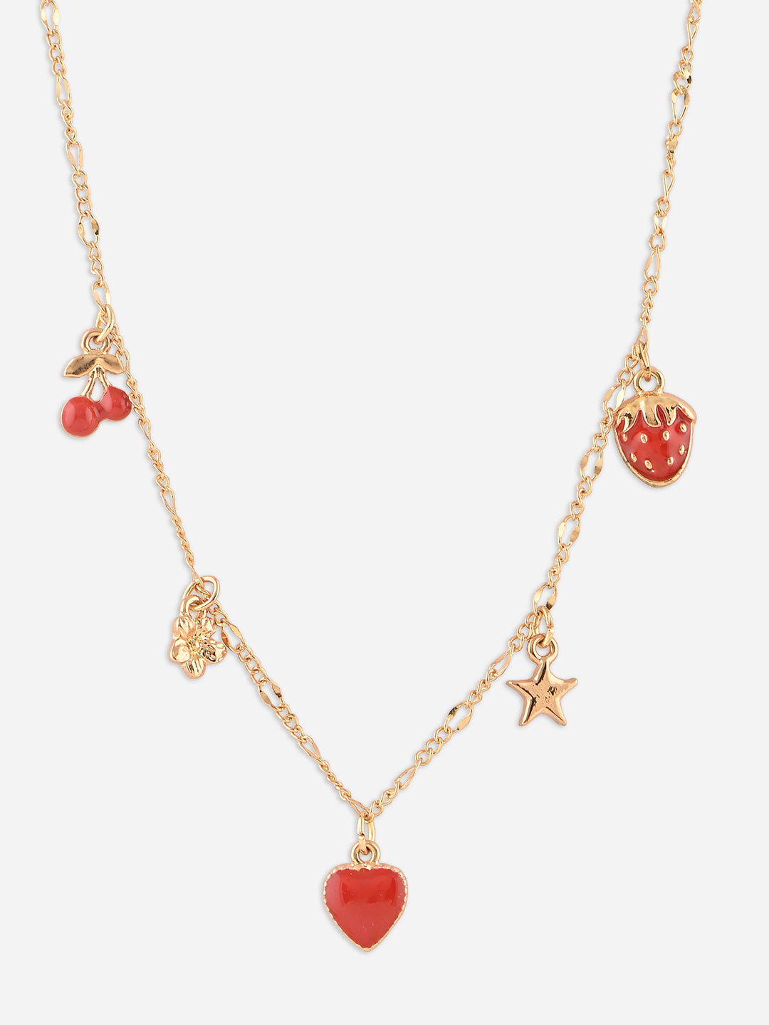 Tooty Fruity Strawberry Cherry Charm Necklace