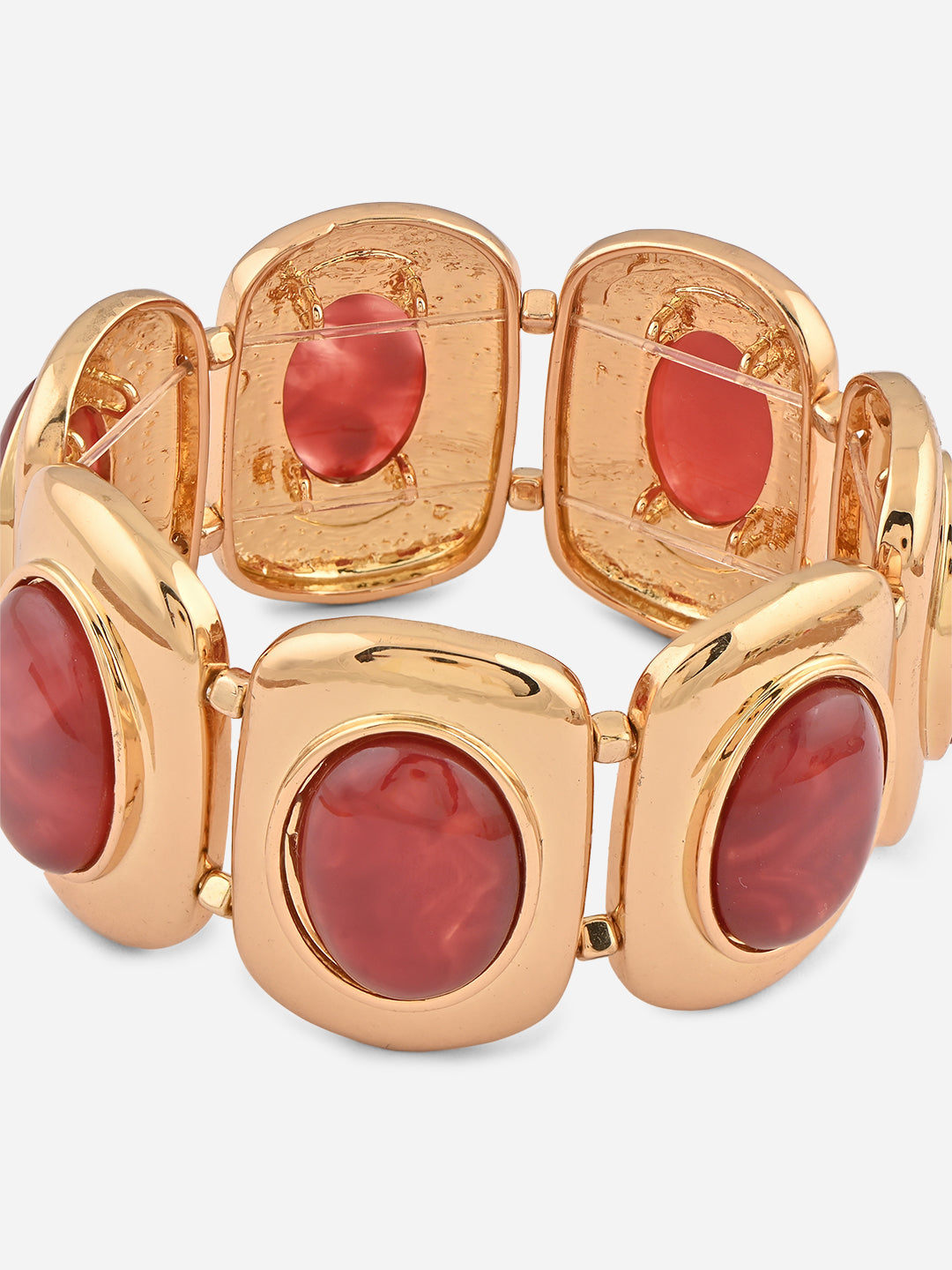 Crimson Gleam Maroon Stone Bracelet