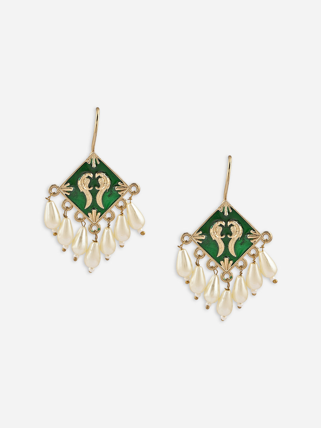 Rangrekha Meenakari Pearl Drops