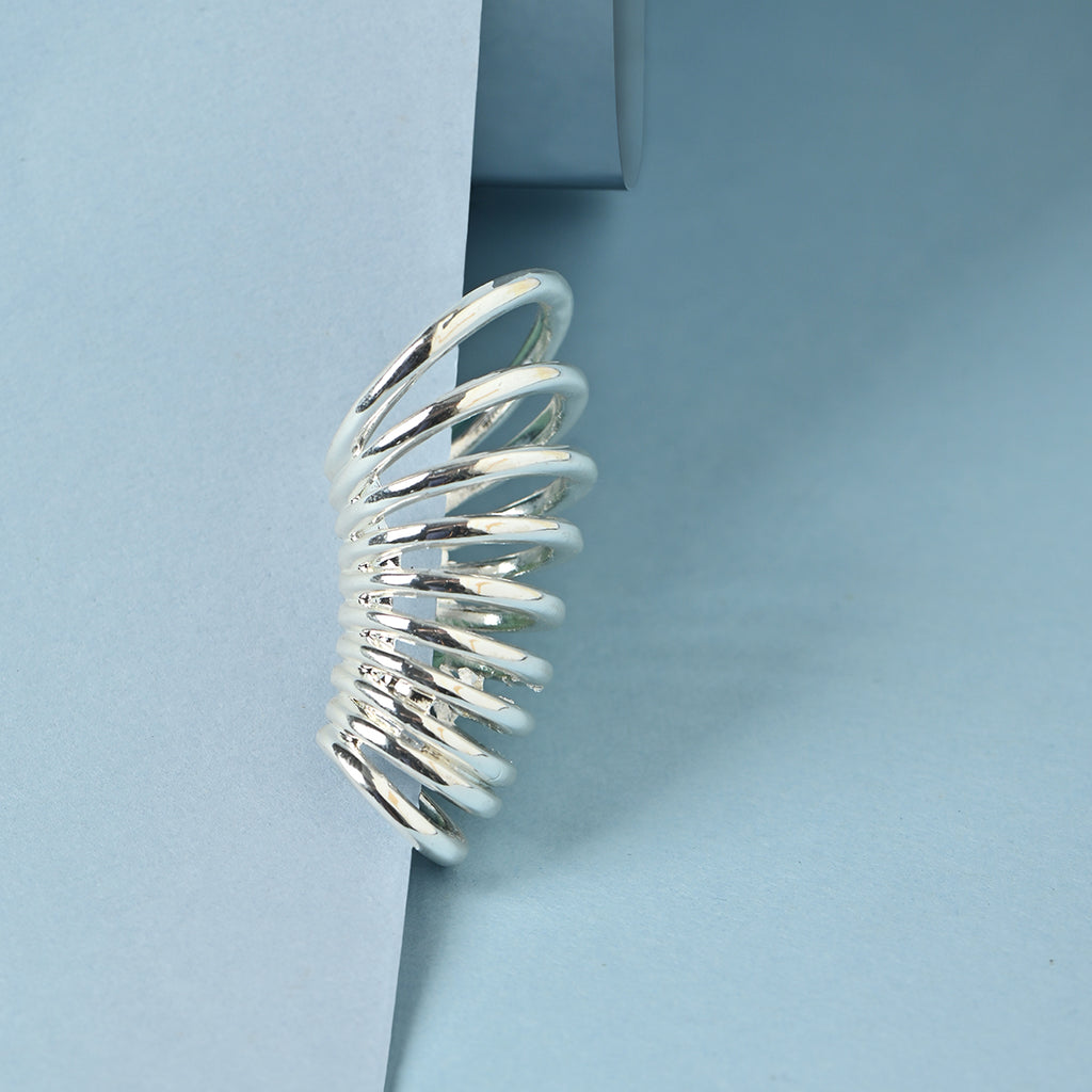 Silver Spiral Hoop Ear Cuffs