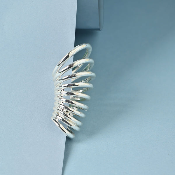 Silver Spiral Hoop Ear Cuffs
