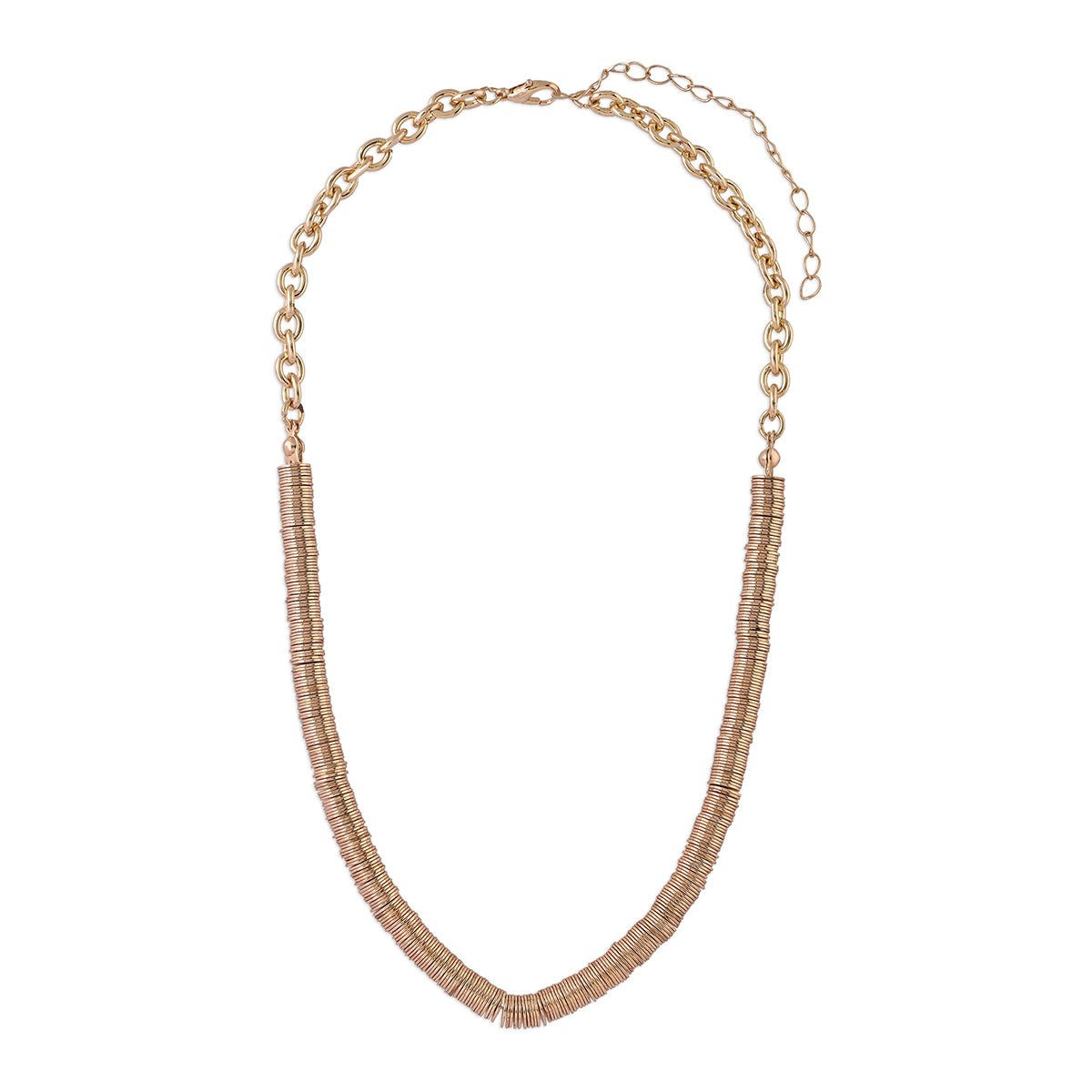 Bold Gold Ribbed Choker Necklace