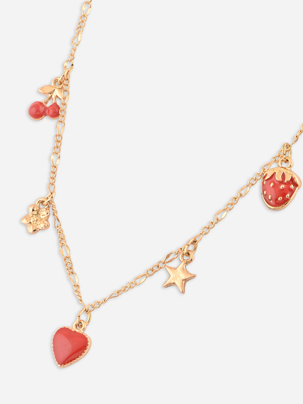Tooty Fruity Strawberry Cherry Charm Necklace