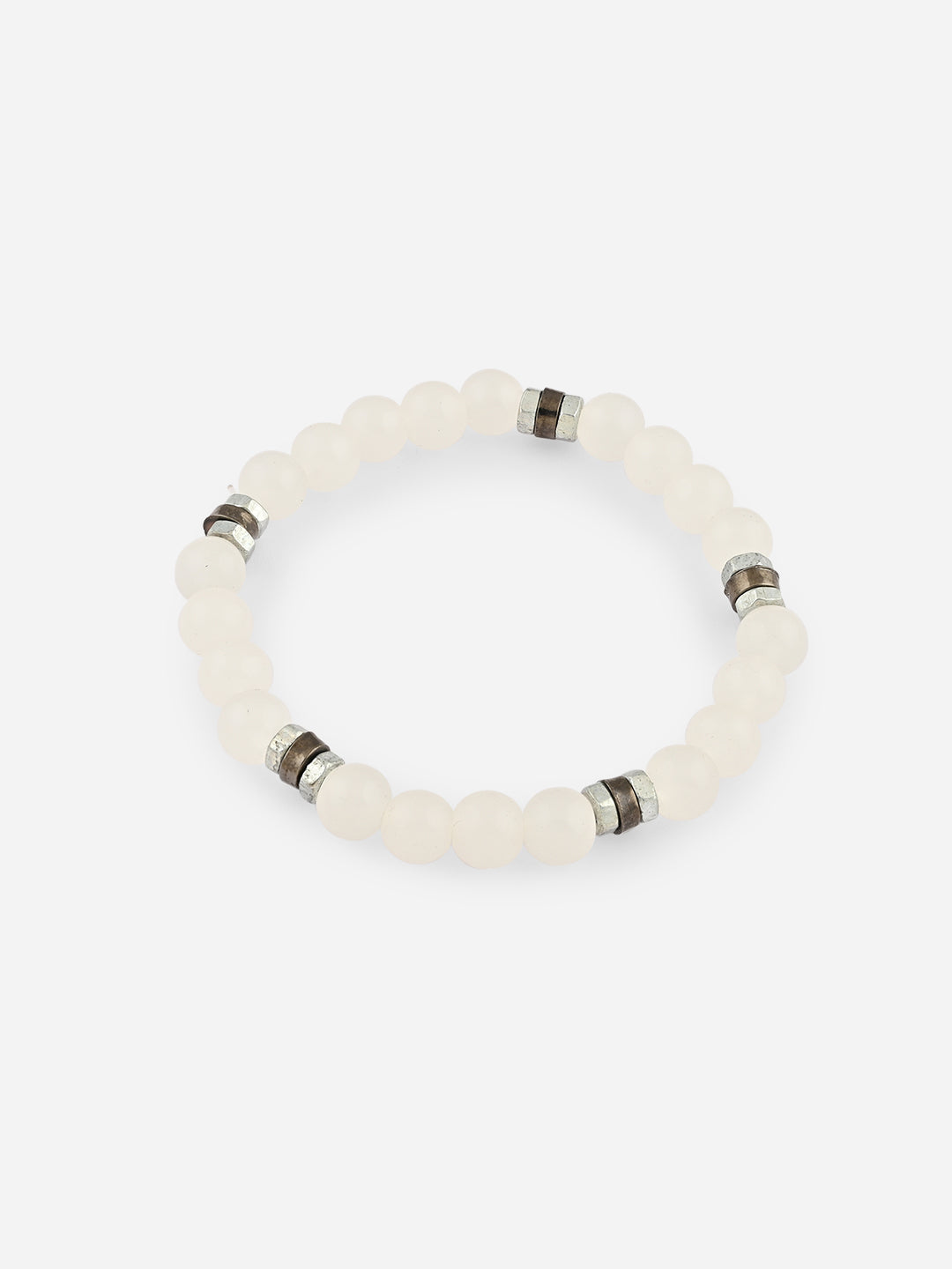 Set of 4 Monochrome Multicolor Beaded & Braided Bracelets