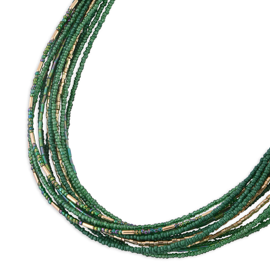 Emerald Tribe Gold Multistrand Choker