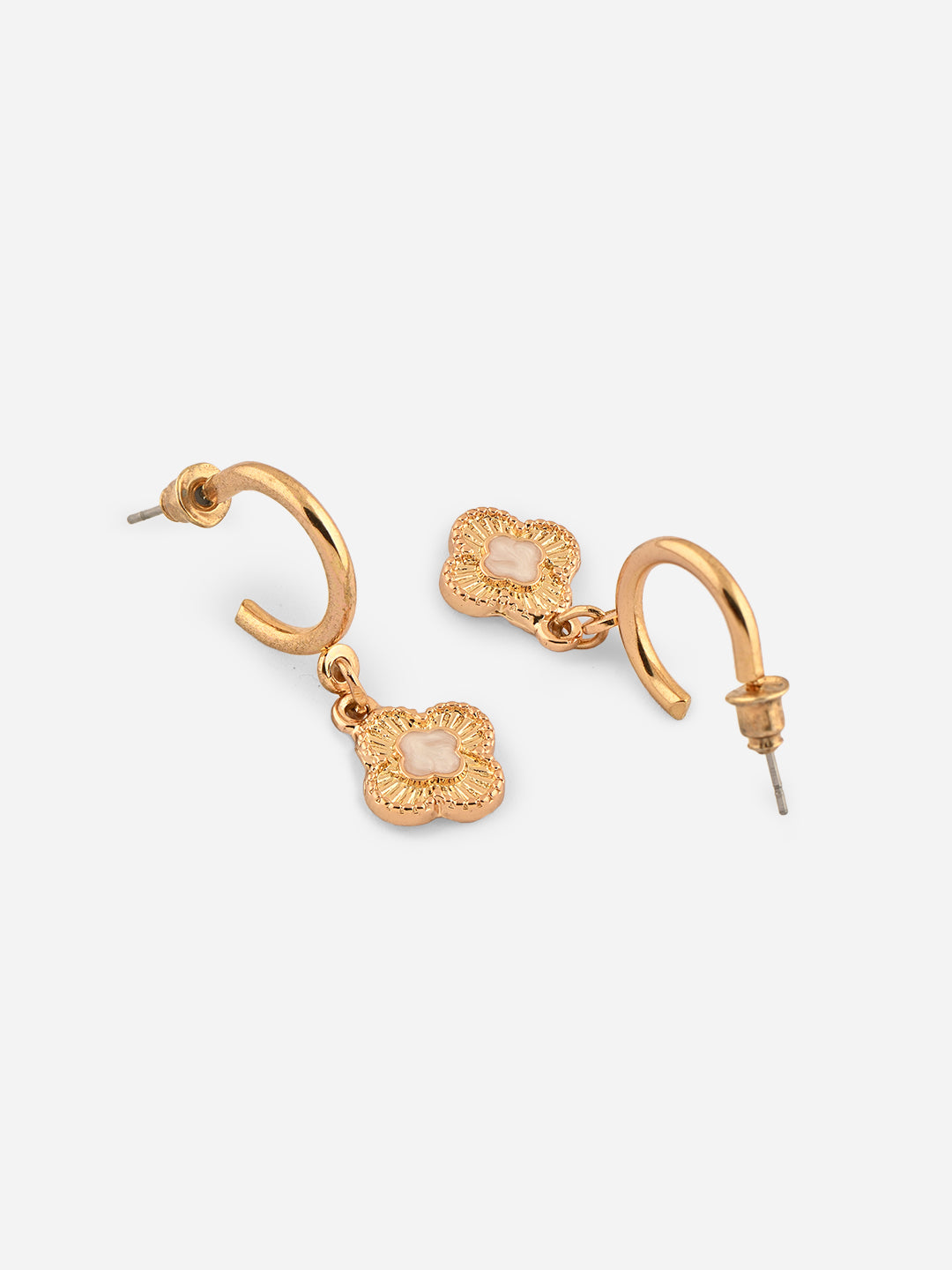 Petal Charm Pendant and Stone Hoop Set